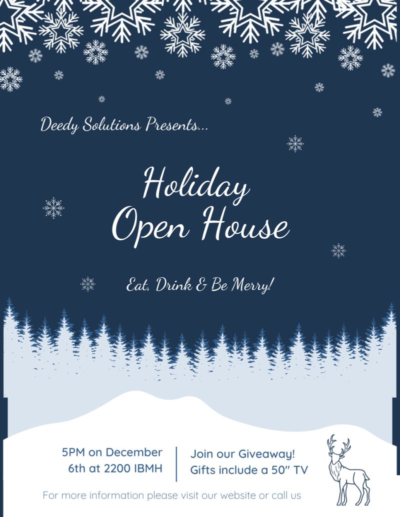 Notice about Deedy's Open House on 120623